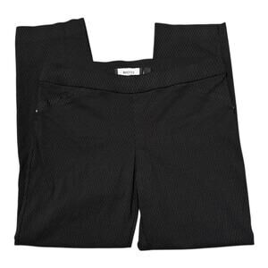 Briggs Petite Dark Brown w/ Black Diamond Print Straight Leg Pants 10P Office